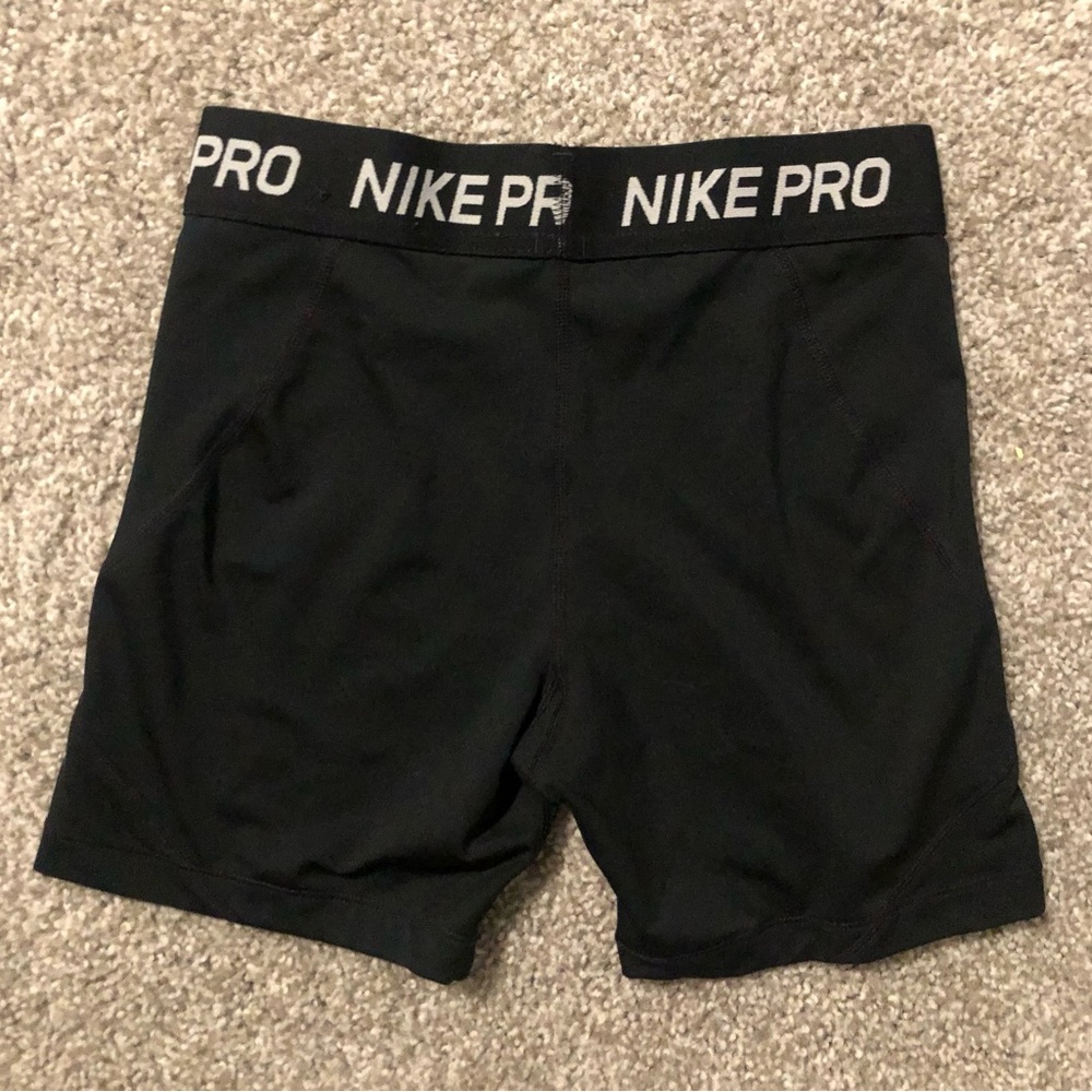 Nike pro bike shorts with elastic band. Black. Big kids size L. 3” shorts.